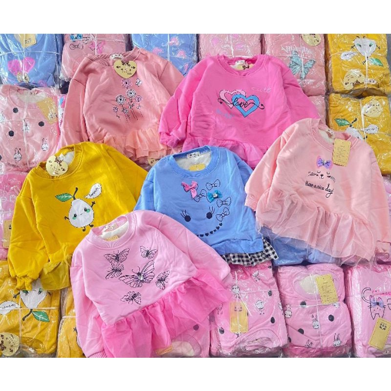 {7-15kg} Áo nỉ lót lông nhung bé gái loại dày ấm (hàng QC đẹp) M540