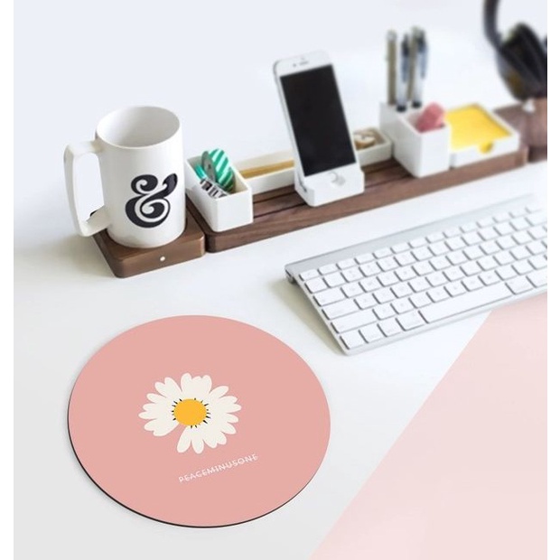 Tấm Lót Chuột Hình Tròn Chống Thấm Nước 22x22cm