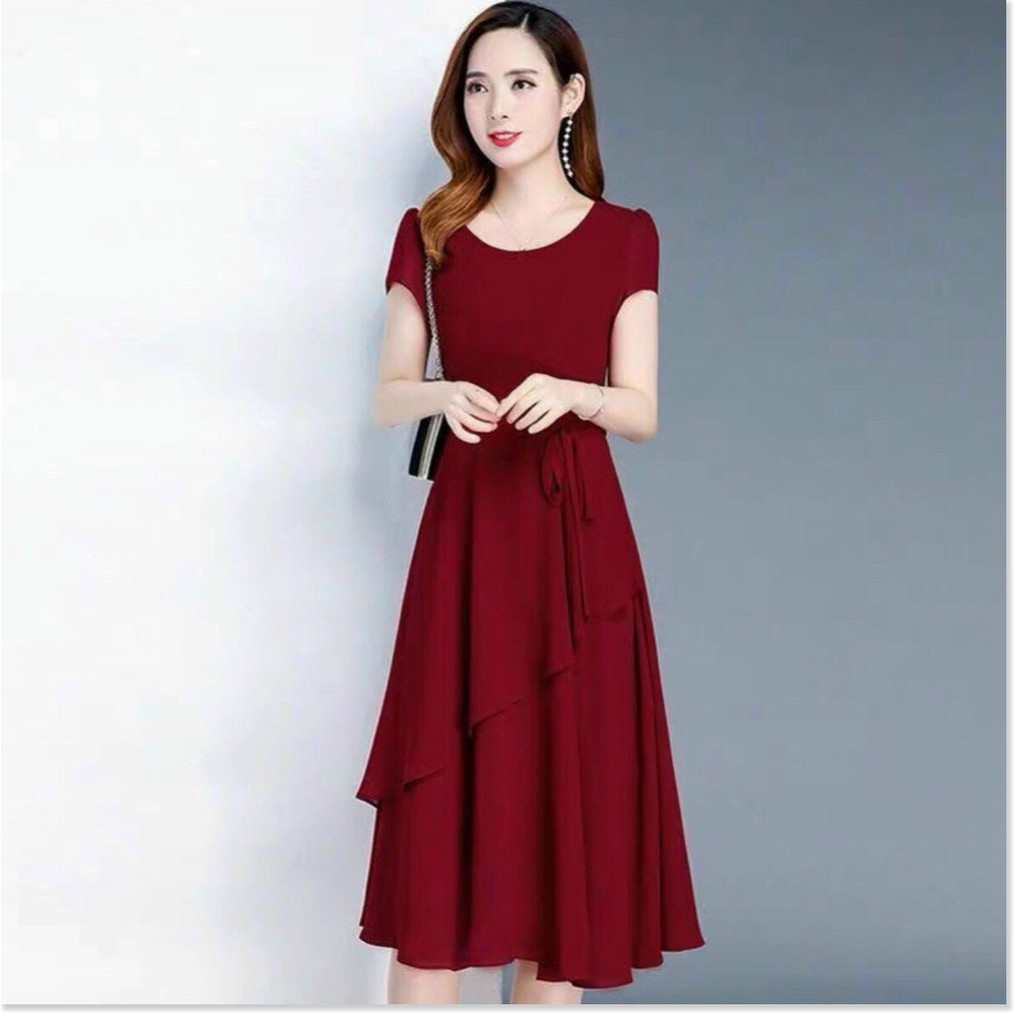 ĐẦM VOAN CHIFFON CÓ LỚP LÓT,THIẾT KẾ HỌA TIẾT TRƠN NHƯNG KHÔNG KÉM PHẦN SANG TRỌNG  THỜI TRANG KME.STORE