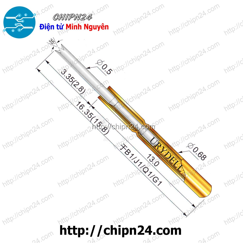 [3 CÂY] Kim test mạch P50-Q1, đường kính ống kim 0.68mm, đầu 4 vuốt thẳng