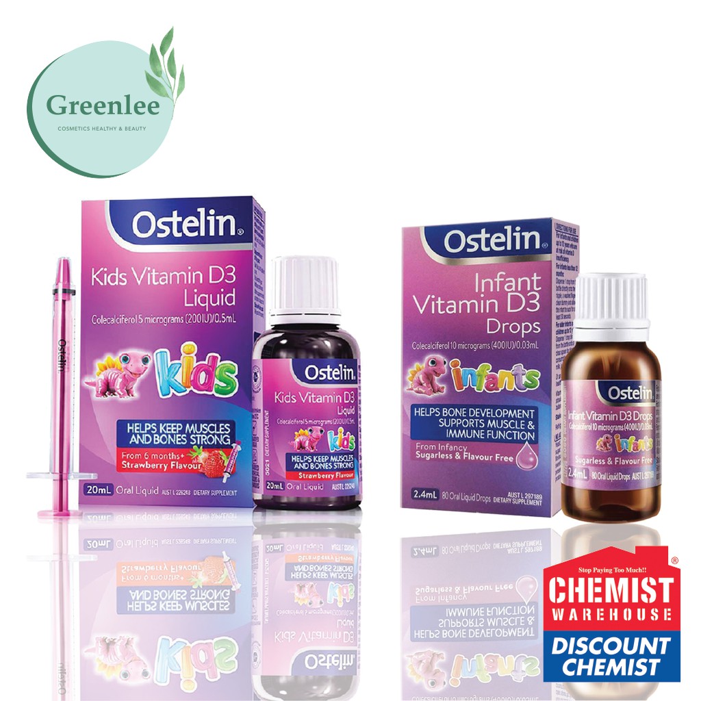 Vitamin D3 Ostelin Dạng Nhỏ Giọt Cho Trẻ Sơ Sinh đến 12 tuổi, Giúp Bé Hấp Thụ Canxi, Hệ Xương Phát Triển Tốt