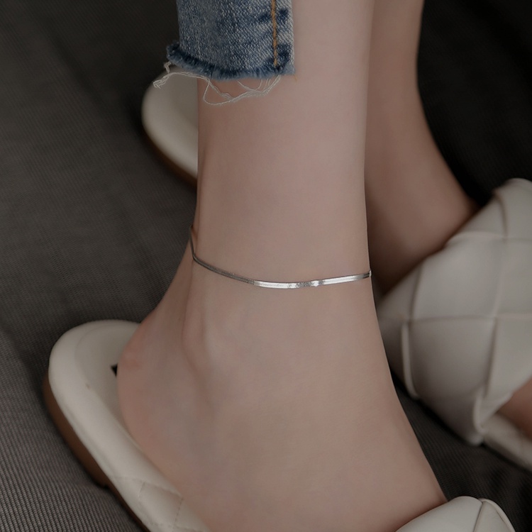 Lắc chân mạ bạc 925 đơn giản thời trang mùa hè dành cho nữ