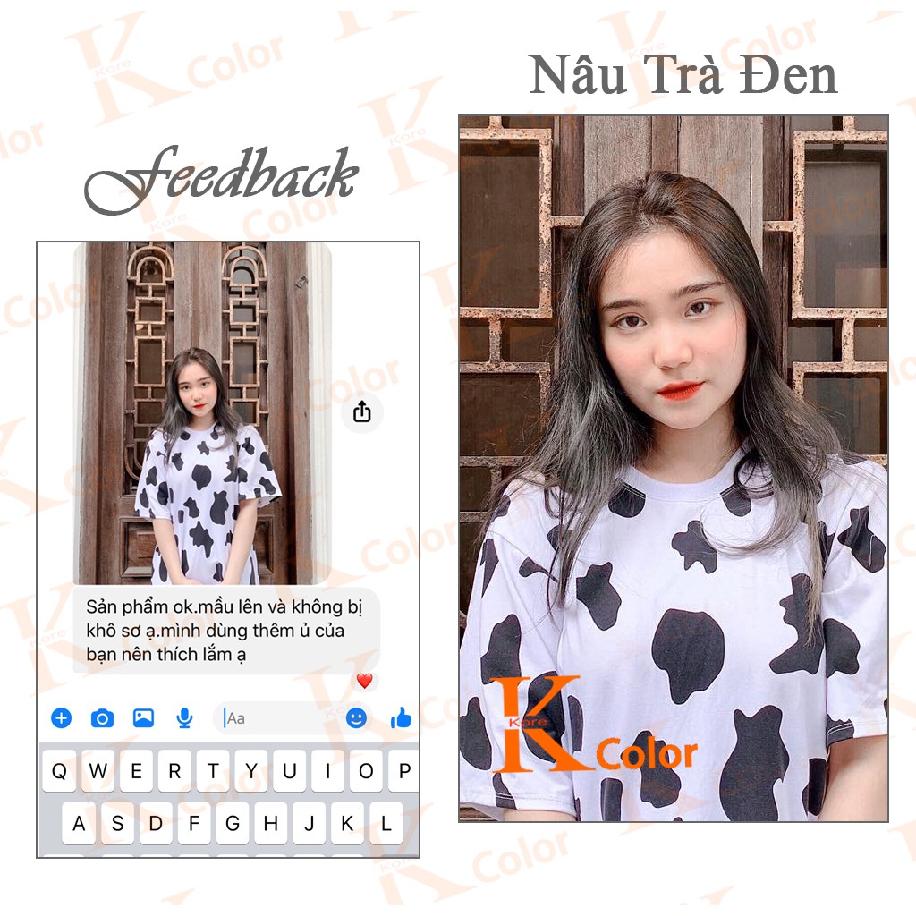 Thuốc nhuộm tóc NÂU TRÀ ĐEN không tẩy sử dụng tại nhà nhiều thảo dược giá rẻ kcolor
