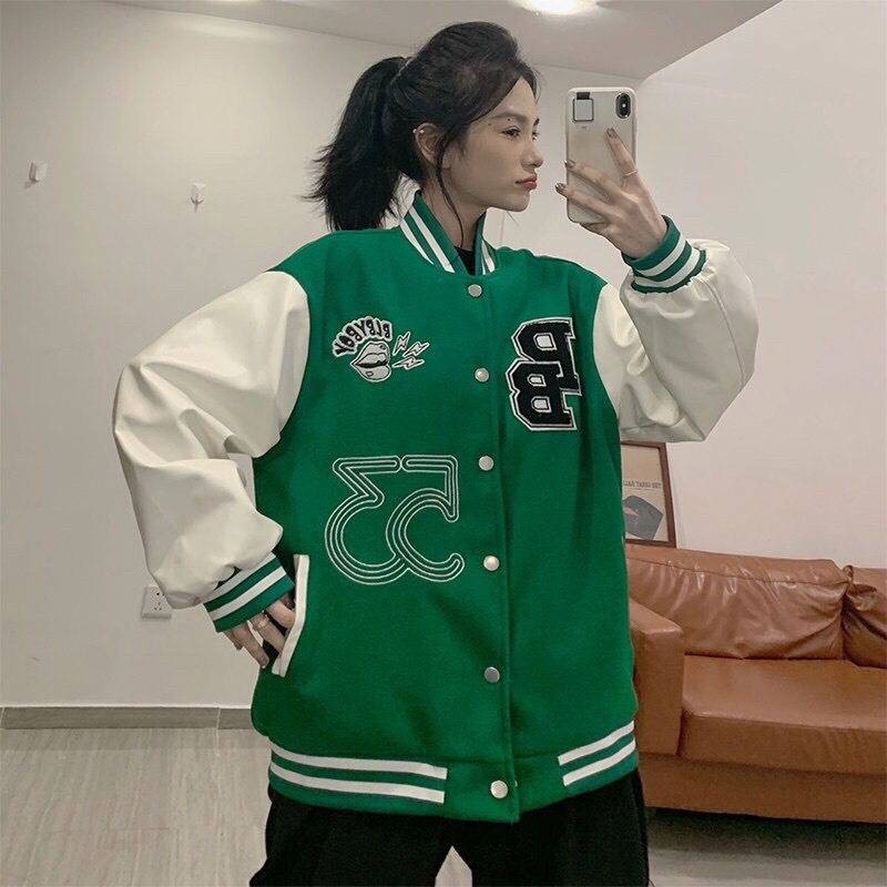 Varsity Jacket Bomber BB - Áo Khoác Gió 2 Lớp In Chữ