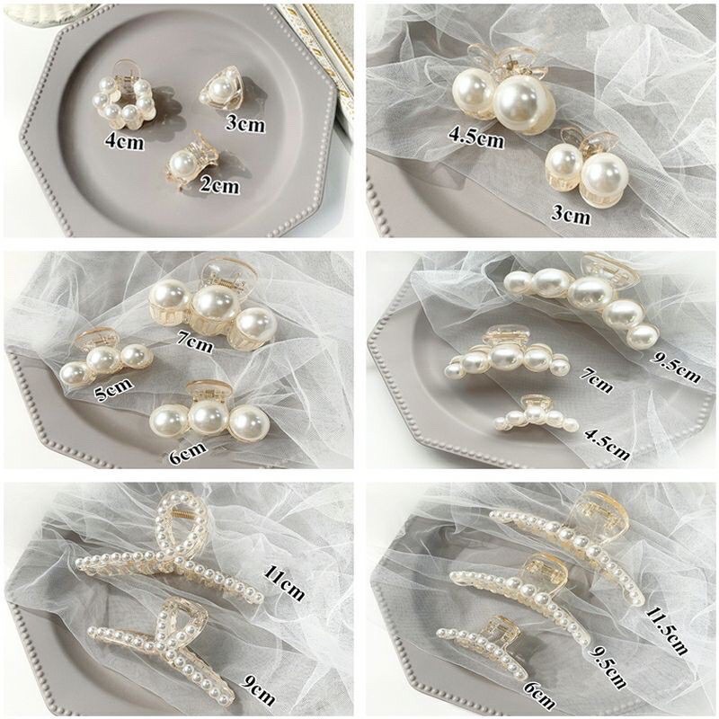 set 7 kẹp tóc đính đá ngọc trai nhân tạo siêu hot