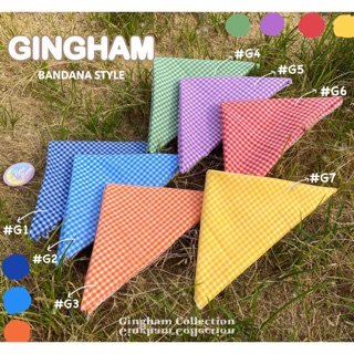 🦋 Khăn bandana Gingham - Bandana caro - Khăn choàng bandana ( Ảnh thật nhà neonchic chụp )