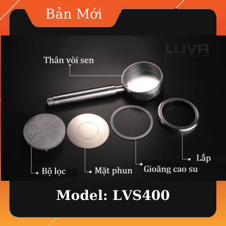 HOT] Vòi Sen Siêu Tăng Áp LVS400 Bản Mới 2021, Tăng 400% áp lực nước, có cách nhiệt, có màng lọc, bảo hành 3 năm