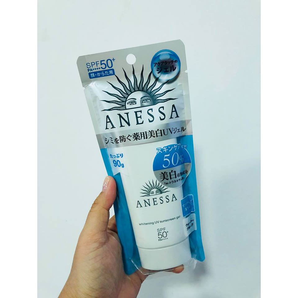 Kem chống nắng Anessa Whitening UV Sunscreen Gel 90G dưỡng trắng da màu trắng