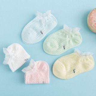 SÉT 5 ĐÔI Tất lưới cổ ngắn cho bé