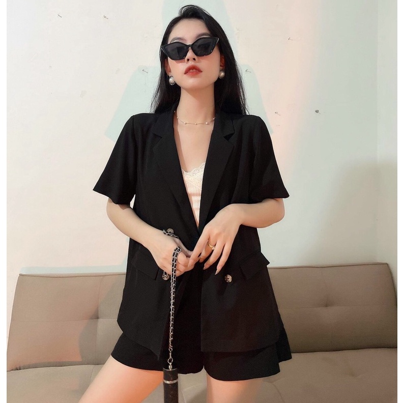 Áo khoác blazer nữ Méo shop dáng cộc tay túi nắp form xuông nhiều màu kiểu Hàn Ulzzang | WebRaoVat - webraovat.net.vn