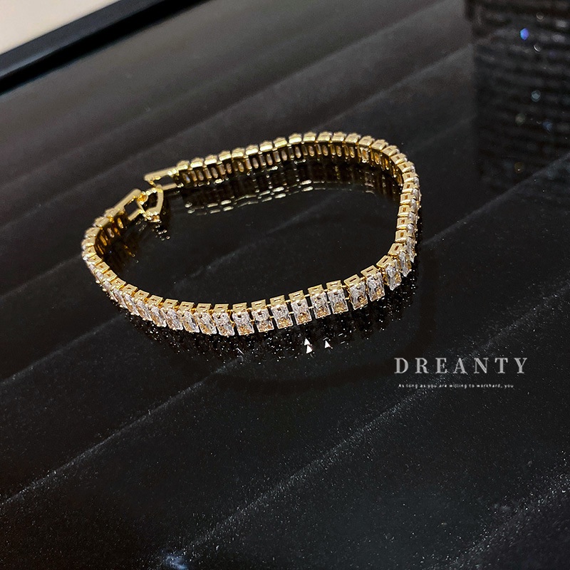 Vòng Tay Đính Đá Zircon Đơn Giản Độc Đáo Phong Cách Âu Mỹ