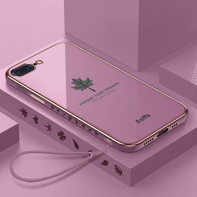 Ốp điện thoại QIANZI mềm kiểu lá phong thích hợp cho Iphone 7Plus 8Plus Se 2020 6 6s 6Plus 6sPlus X xs xr xs max 7 8