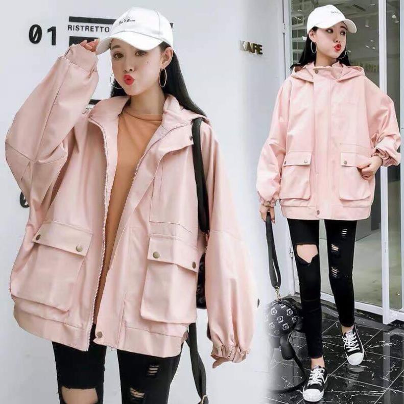 ÁO KHOÁC KAKI 2 LỚP CÓ TÚI HỘP NÚT BẤM FORM RỘNG ĐẸP