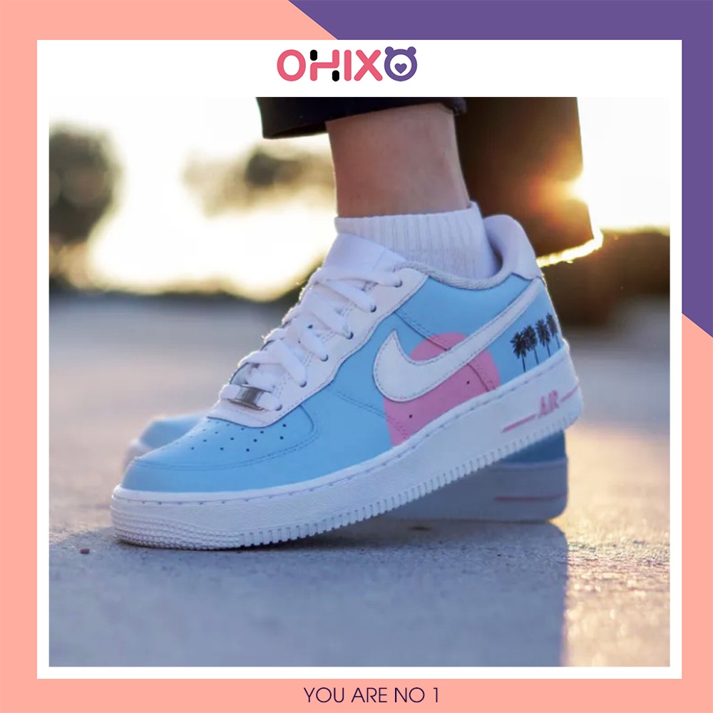 Giày Thể Thao Nữ AF1 Custom Sneaker Hàn Quốc Chất Đẹp Đế Bằng OHIXO AFC01