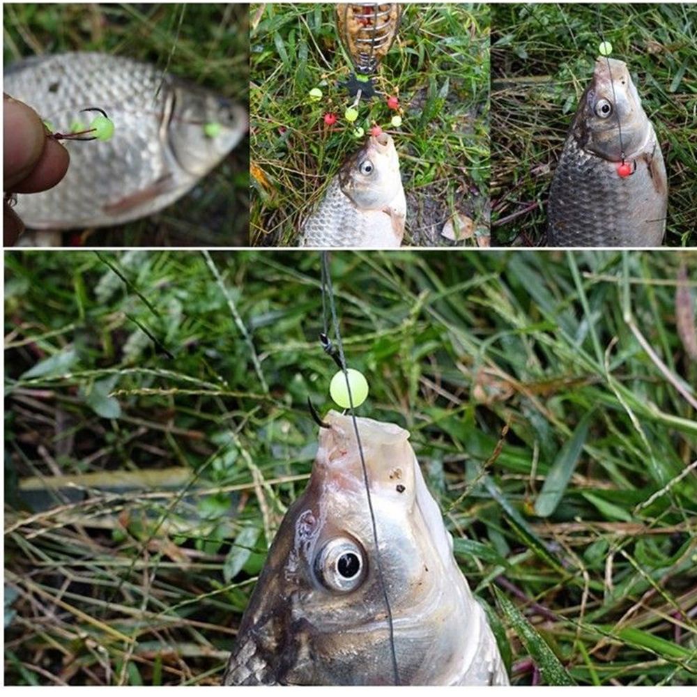 Bộ 100 Hạt Nhựa Phát Sáng Kích Thước 3-18mm Dùng Trang Trí Mồi Câu Cá