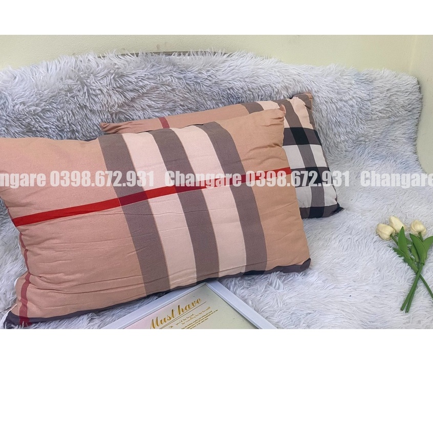 Ruột gối nằm mẫu kẻ vàng ruột gối bông gòn kích thước 45x65cm