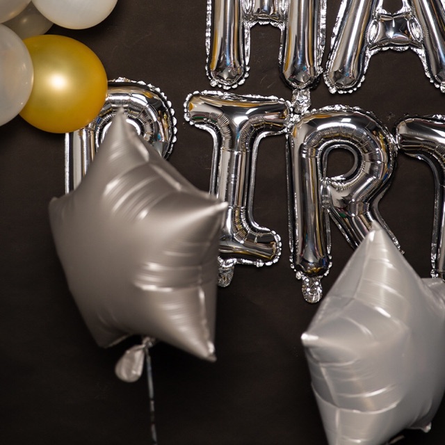 Bộ bóng trang trí sinh nhật ( tặng kèm ngôi sao + bóng tròn)