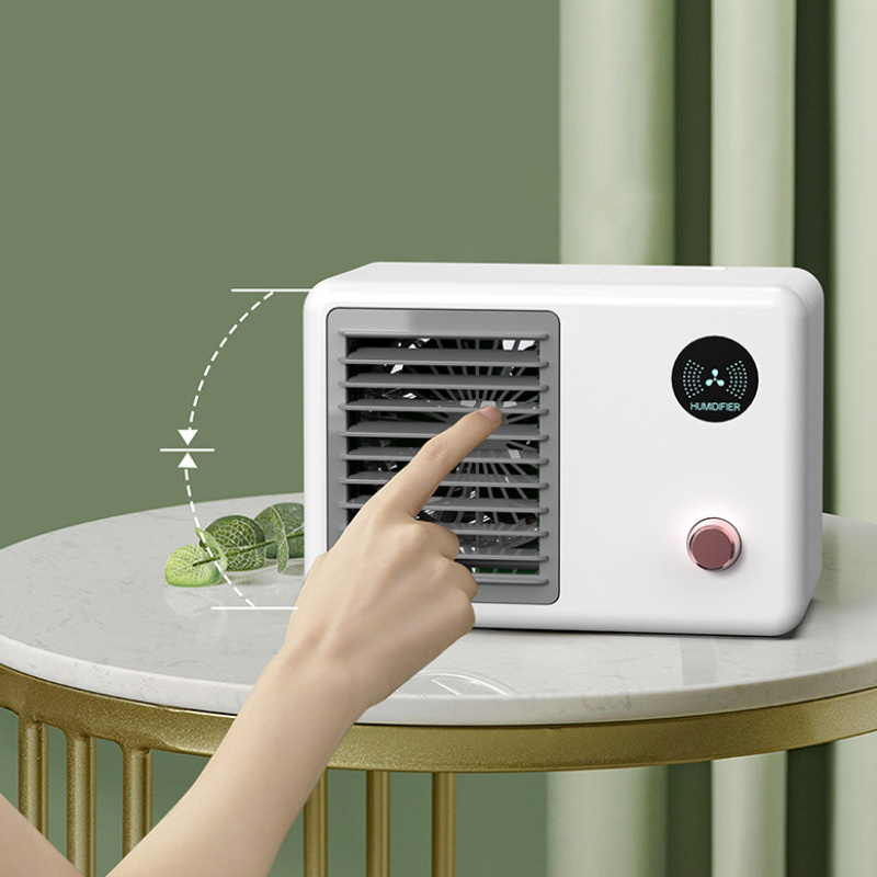 ☪☪In stock☪☪ New desktop water-cooled fan mini air conditioning refrigeration spray air cooler USB charging cold air humidifier ☪MIRROE☪