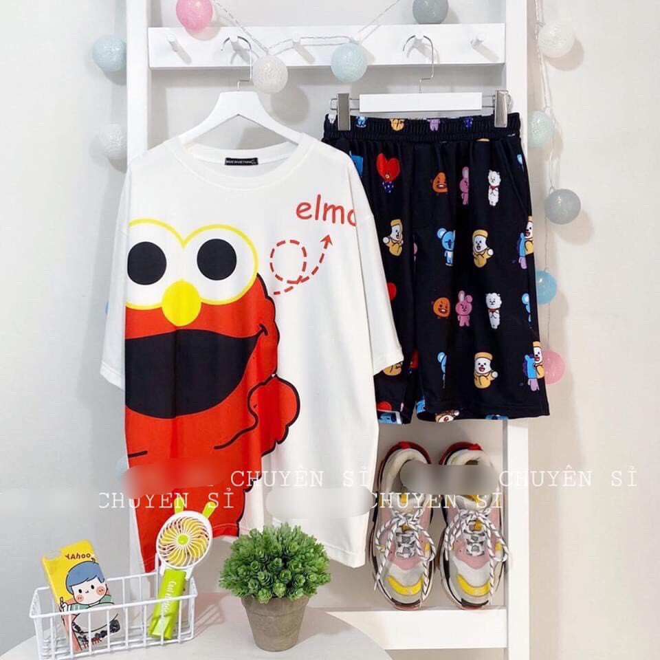 Đồ bộ hoạt hình form rộng Unisex MONSTER Freesize dành cho nam nữ Molly Fashion