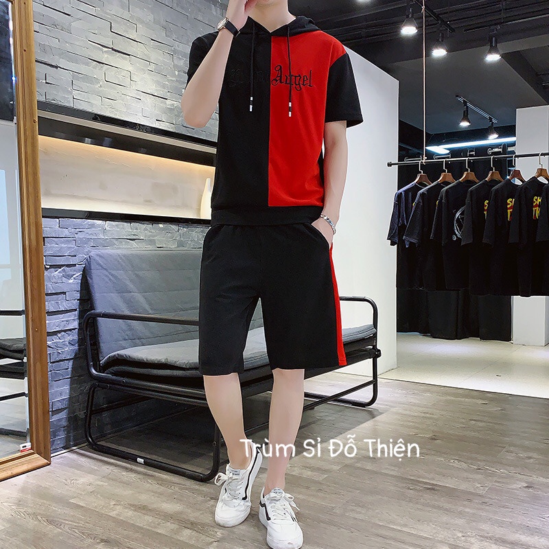 BỘ THỂ THAO  FREESHIP  ĐỒ BỘ NAM CÓ NÓN ANGLE PHỐI MÀU THỜI TRANG ĐỘC LẠ PHONG CÁCH HÀN TRẺ TRUNG CHẤT THUN SIÊU MÁT