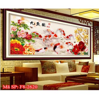 Tranh đính đá cửu ngư quần hội DF2620