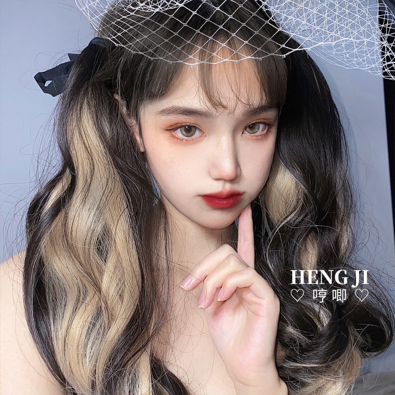 Tóc giả nữ dáng xoăn dài nhiều màu sắc thời trang tùy chọn