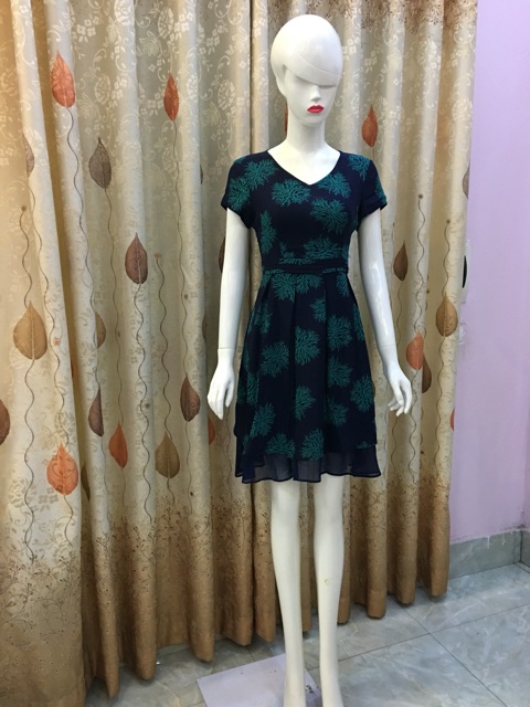 Đầm xòe 2 lớp xếp ly eo cao cấp V58 | BigBuy360 - bigbuy360.vn