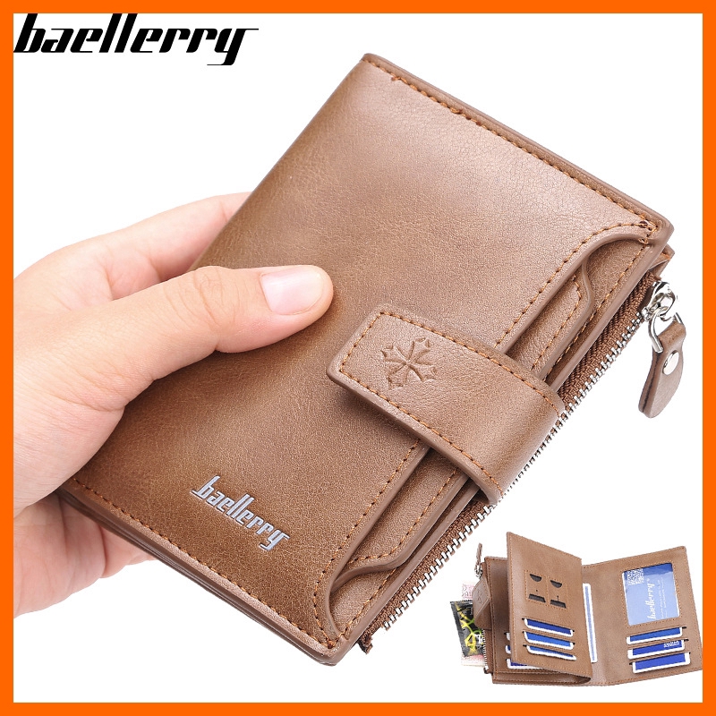 Ví Ngắn Baellerry Nhiều Ngăn Đựng Thẻ Chất Lượng Cao Cho Nam