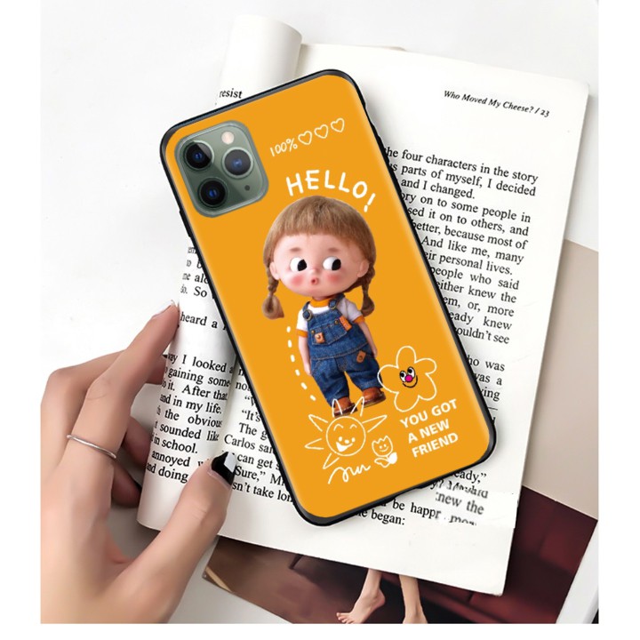 Ốp lưng Baby Girl Cute cho iPhone 11 Pro Max/ 11 Pro/ 11/ XS Max/ XR/ X/ 7 Plus viền dẻo TPU