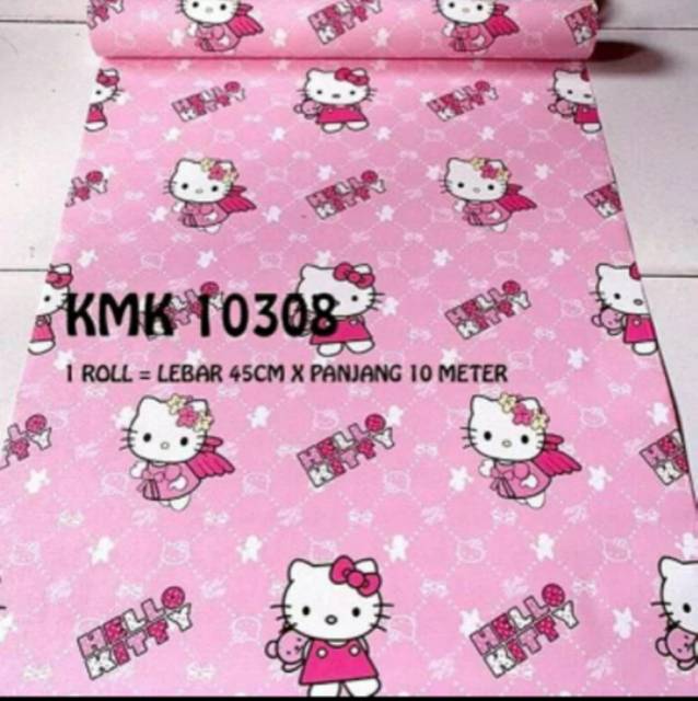 Giấy Dán Tường Hình Hello Kitty Đôi Cánh Kích Thước 45cm X 10m