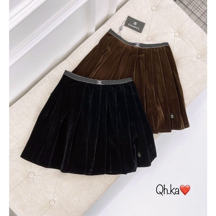Chân váy nhung cạp X hàng QCL1