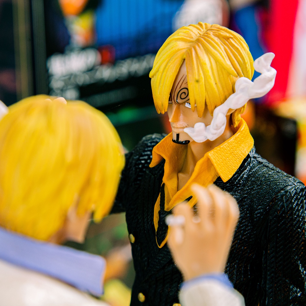 Mô hình One Piece Sanji hút thuốc áo đen trắng hàng hiệu cao 31cm, figure one piece trang trí decor, mô hình anime đẹp