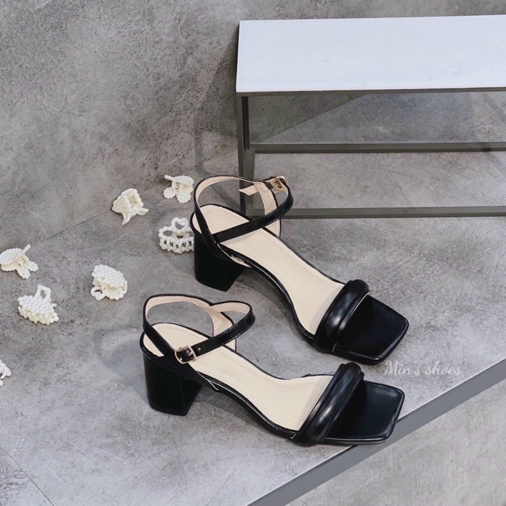 ZZ99- Sandal quai thừng gót vuông 4 phân phong cách vintage truyền thống êm chân dễ đi