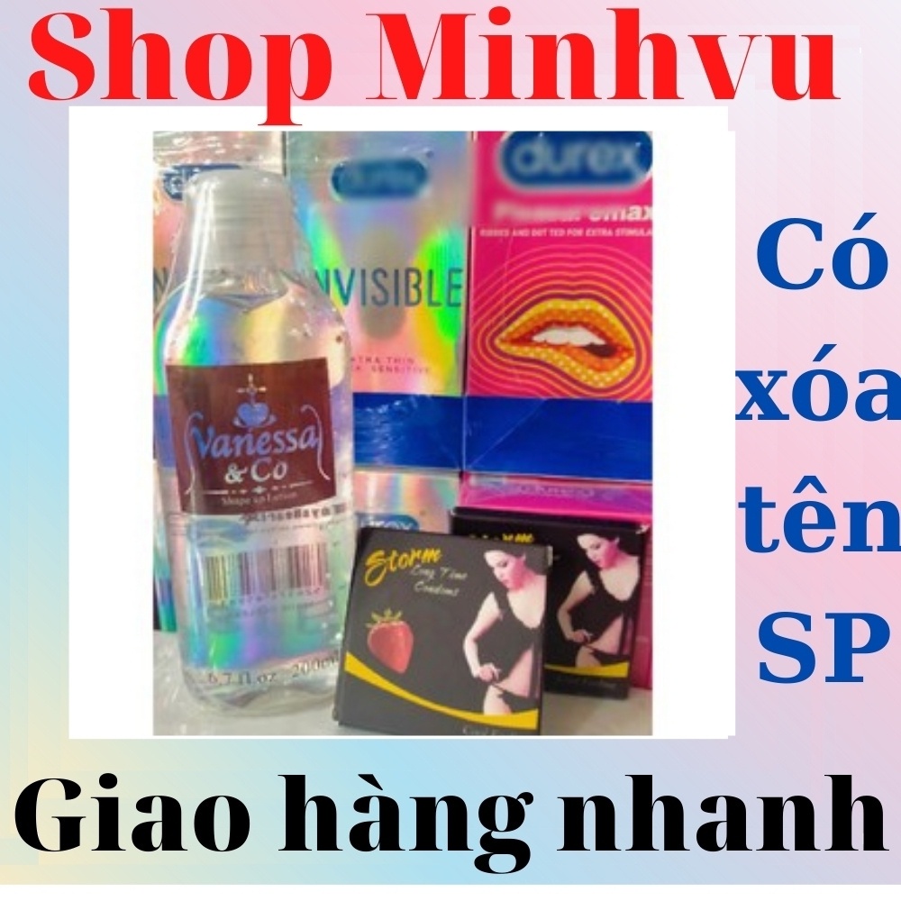 Có che tên Gel bôi trơn Vanessa &amp; Co và 2 hộp bao cao su 7 bi