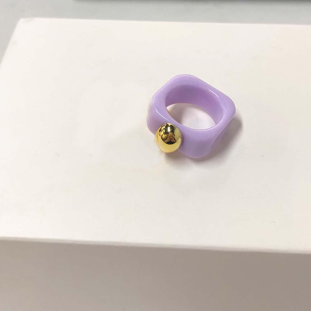 Nhẫn Acrylic Hình Oval Phối Màu Tương Phản Thời Trang Hàn Quốc Cho Nữ