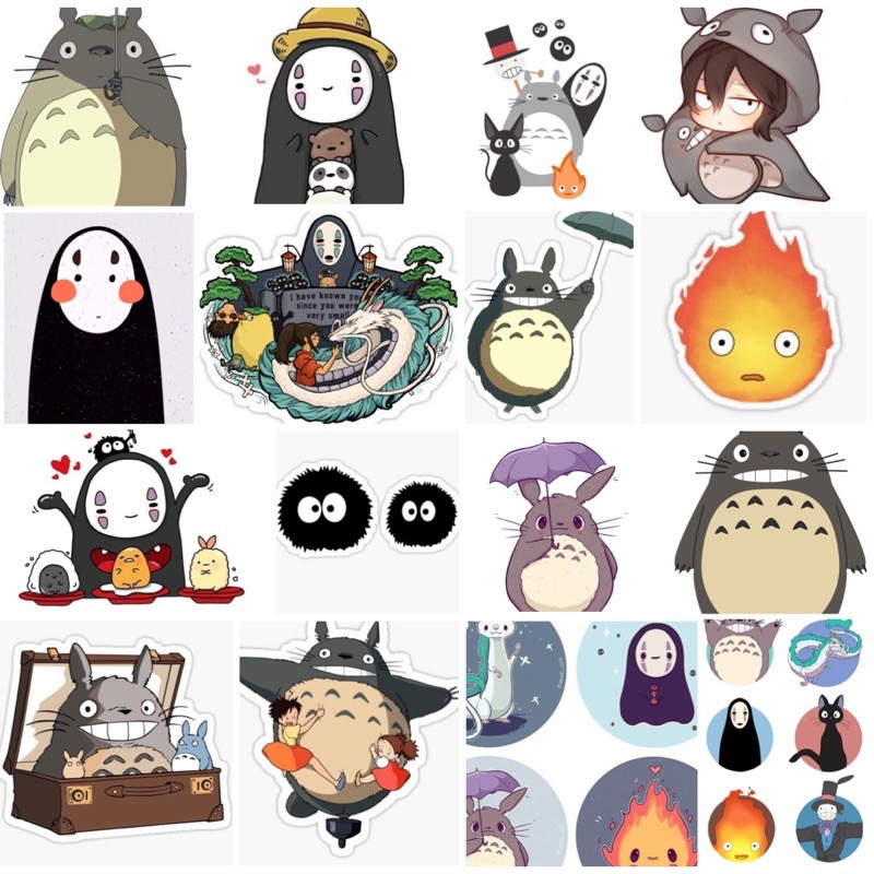 Set 100 sticker Totoro vô diện cá tính dán siêu chất