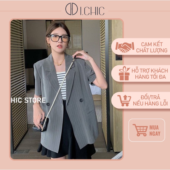 ICHIC - Áo Blazer Ve005 thiết kế vạt vuông sang chảnh CÓ ẢNH THẬT.