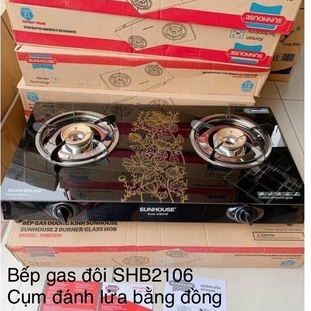 Bếp gas đôi dương kính Sunhouse SHB2106