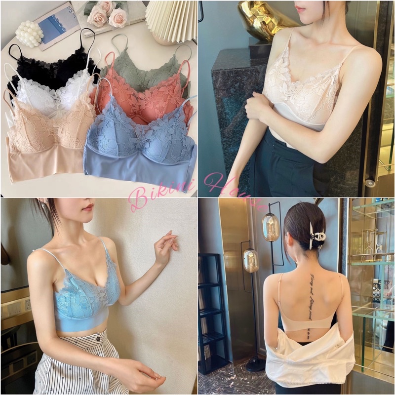 Áo Bra Nữ Su Ren 2 Dây Lưng U Có Đệm Ngực Trend Mới 8898