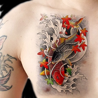 Hình xăm tạm thời cá chép hóa rồng sắc nét như xăm thật lên hình nhanh không gây kích ứng da