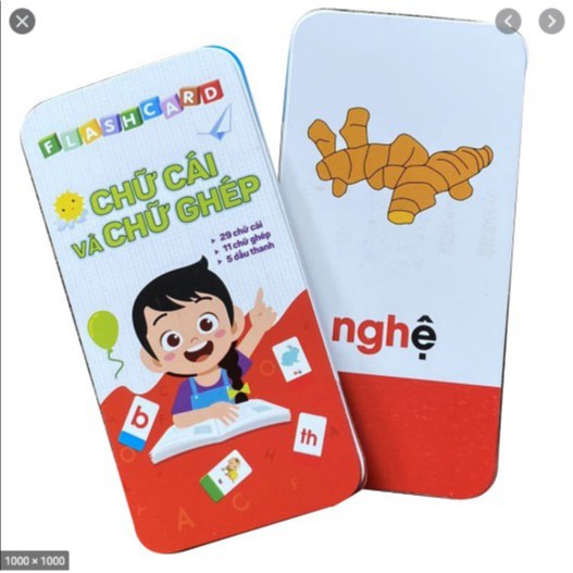 Bộ thẻ (Flash Card) Chữ Cái Và Chữ Ghép Cho Bé học tiếng Việt (ID Books)