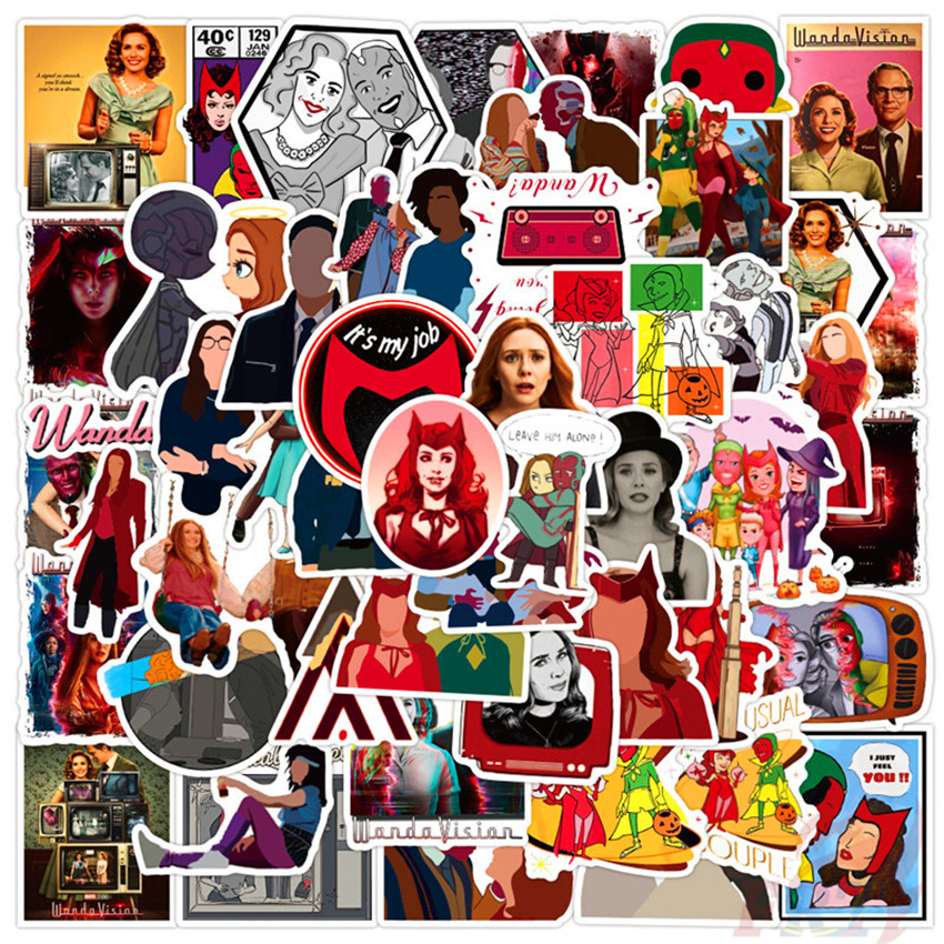 ❉ Wanda Vision Series 01 - Marvel Avengers Superhero TV Shows Vision Scarlet Witch Stickers ❉ 50Pcs/Set Fashion DIY Decals Doodle Stickers