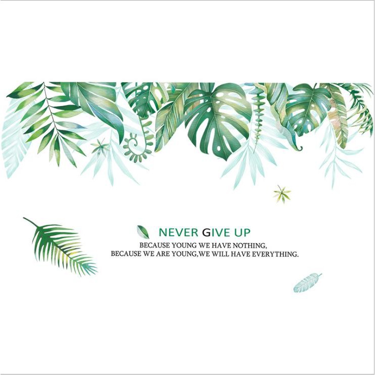 Decal dán tường Giàn lá xanh 3D phong cách Hàn Quốc - decal trang trí sáng tạo mới lạ