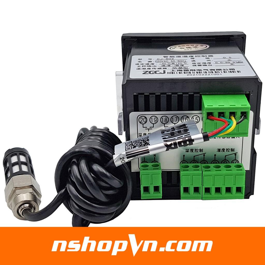 Bộ khống chế điều khiển nhiệt độ và độ ẩm CJ-602 với cảm biến vỏ bọc kim loại, có ngõ ra báo động, cảm biến chống ẩm IP5