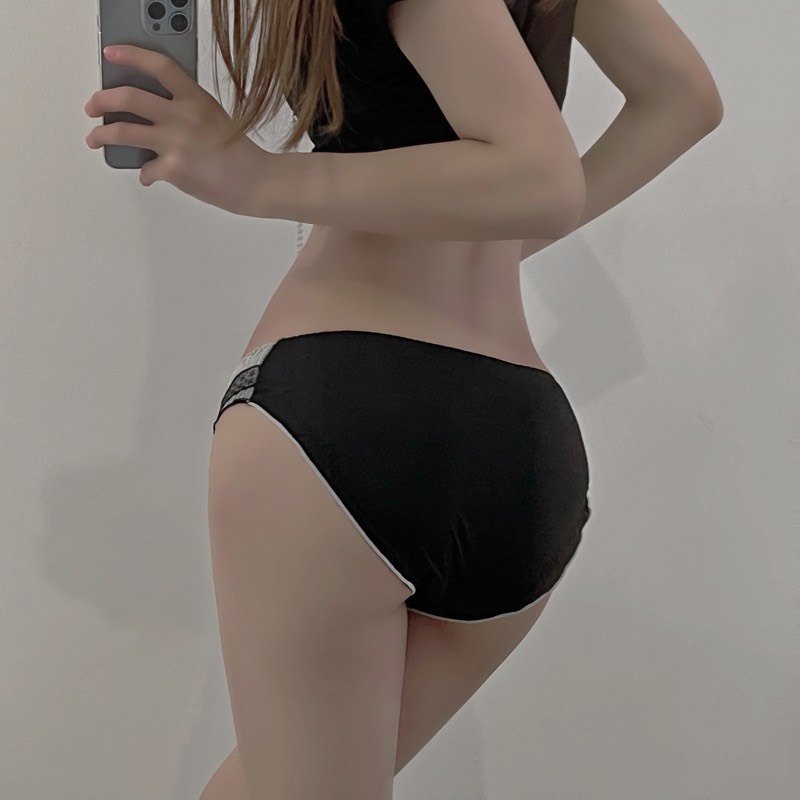 Quần Lót Nữ-Quần Lót Ren đáy su viền ren thiết kế chun co giãn đính nơ xinh xắn MÃ C511