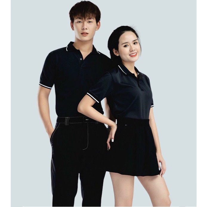 Áo thun có cổ tay ngắn nam nữ cổ bẻ polo trơn vải cá sấu mè mát mẻ chuẩn form nhiều màu ACB1 Bin Action