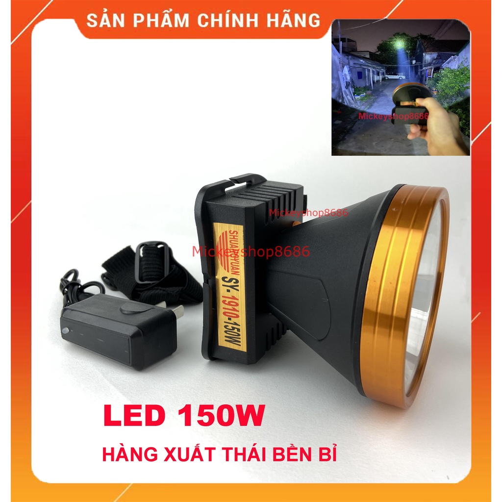 Đèn pin đội đầu SHANGYUAN 1910 LED 150W siêu sáng chống nước, ánh sáng Vàng hoặc Trắng, đèn đeo đầu soi ếch dã ngoại