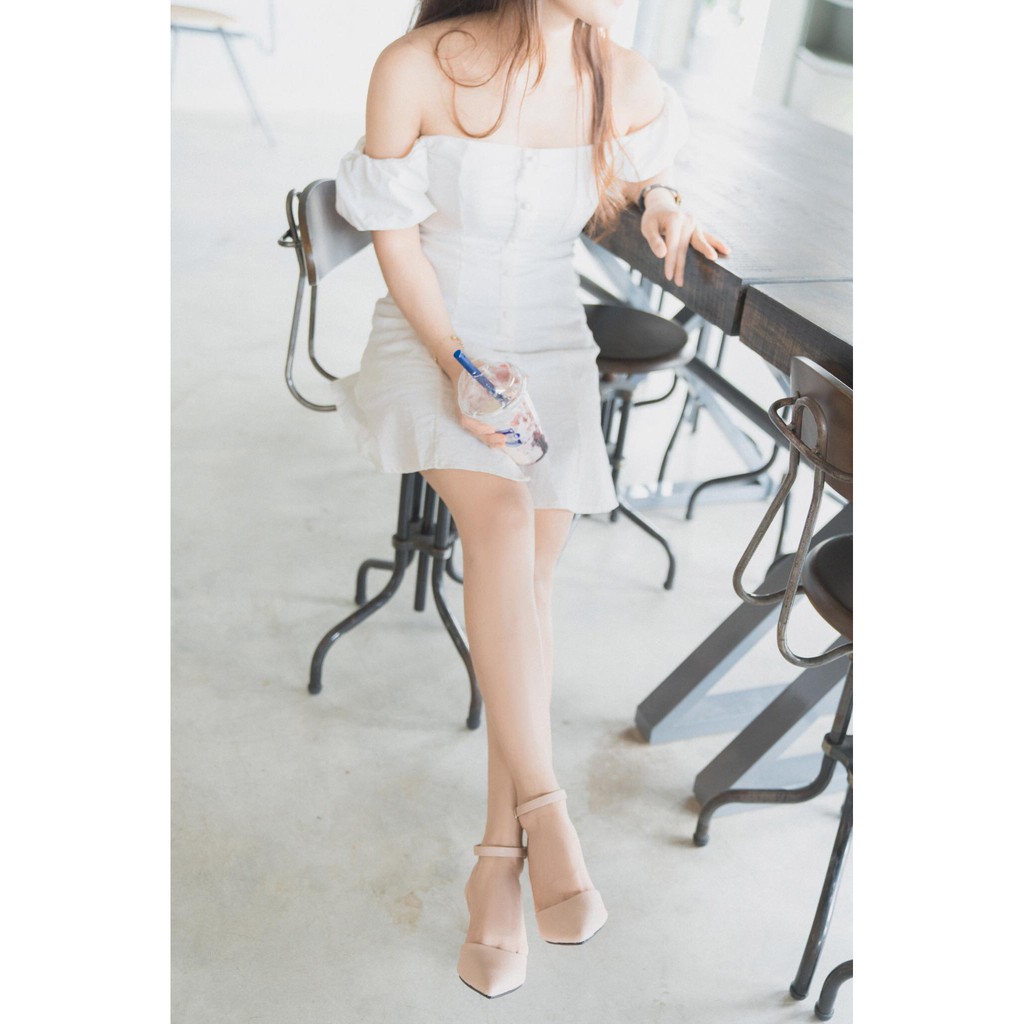 Giày cao gót mũi nhọn trơn hở gót cao 5cm - THENYSMILE - KALIN 1 2
