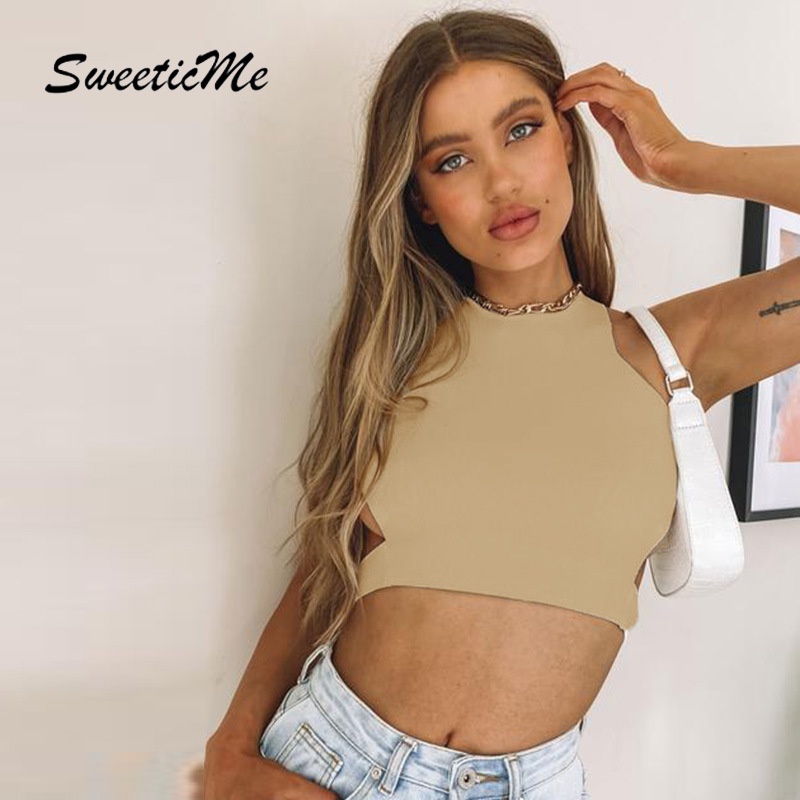 Áo Tank Top Hở Lưng Màu Trơn Thiết Kế Mới Quyến Rũ Thời Trang Dành Cho Nữ 2022