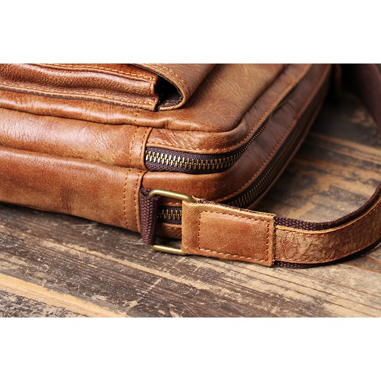 Túi Đeo Chéo Da Bò Dáng Ngang Túi Hộp Cá Tính